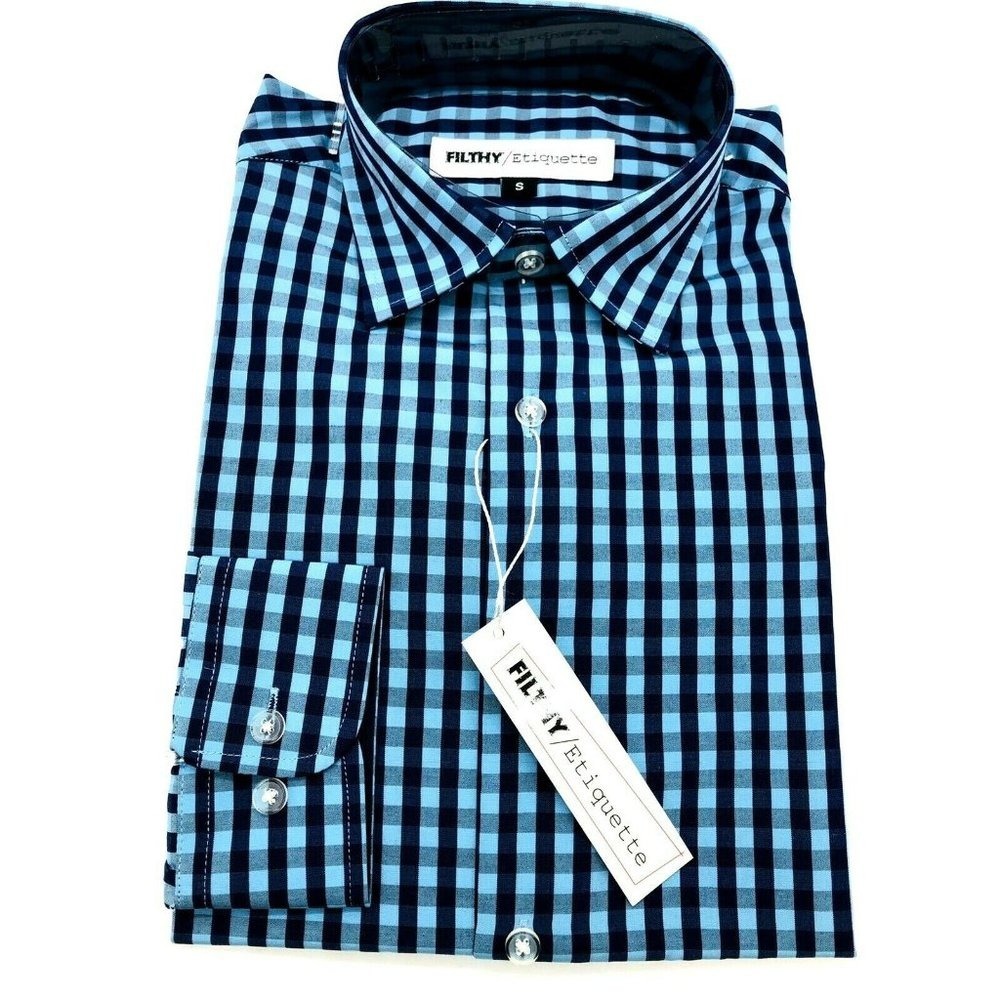 Filthy Etiquette Men's Button Down Shirt Long Sleeve Size S